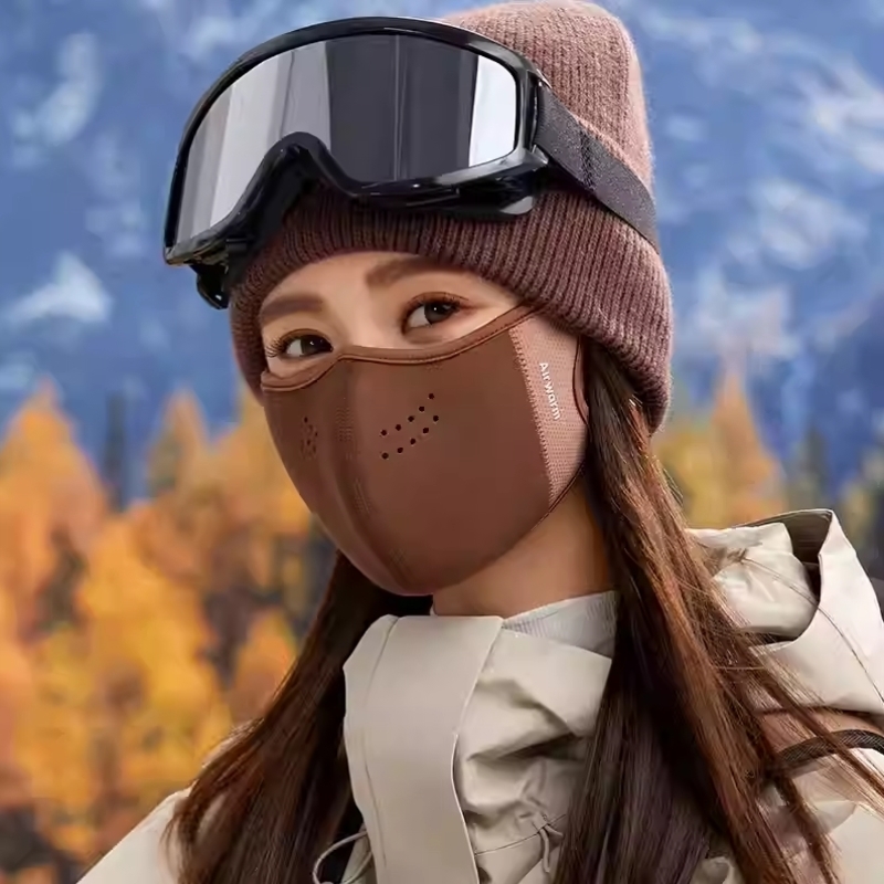秋冬保暖口罩女高颜值冬天防风防寒东北滑雪加绒加厚护眼角透气