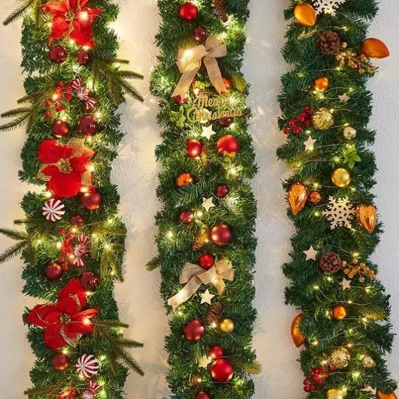 圣诞节装饰品圣诞树花环藤条挂件酒店店铺商场景氛围布置雪花装扮