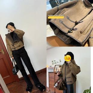 24秋冬 现货 法国Is@bel 秀场款 连帽麂皮羊羔毛外套 贵2w