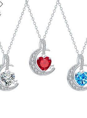 knn-1056高级款月亮满钻项链女卡漫其跨境电商爆款吊坠小众锁骨链