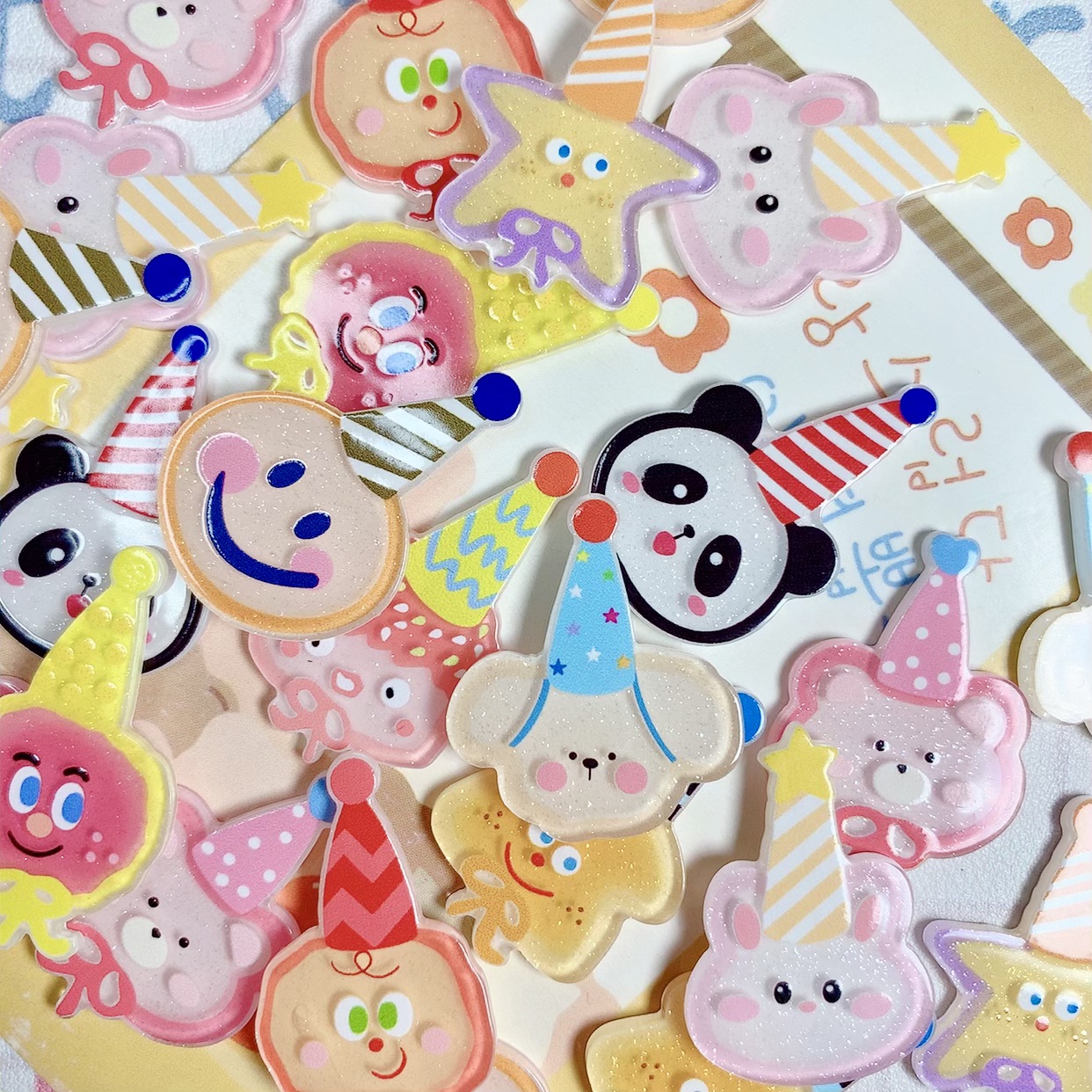 亚克力片片卡通帽子熊猫手工diy