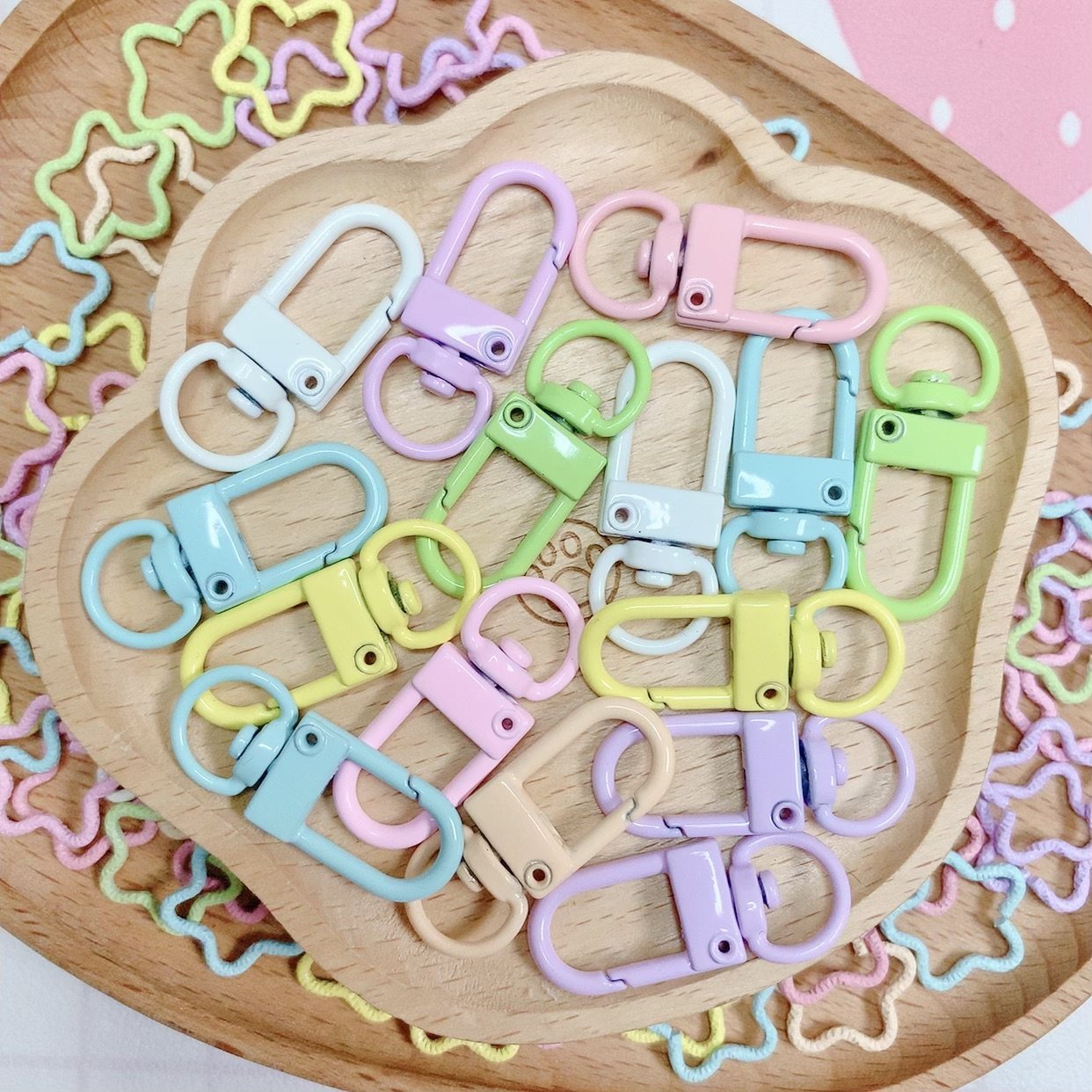 春天色马卡龙合金喷漆门扣手工diy钥匙扣手机链条挂扣小挂饰配件,饰品/流行首饰/时尚饰品新,扣,淘宝优惠券,粉丝福利购,淘宝优惠卷