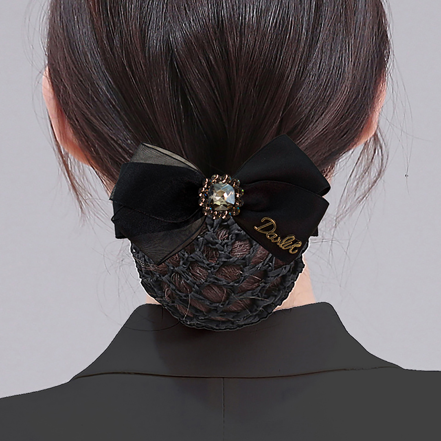 高级感黑色爆闪发网头花