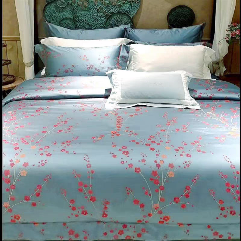 寐/mine寒香专柜正品新款埃及长绒棉色织提花四件套 含香商场同款