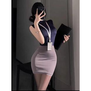 情趣秘书cosplay纯欲性感御姐OL女老师办公室制服套装紧身包臀裙