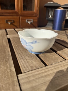 清兵卫手绘青花釉下彩米饭碗口径11高5