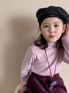 【断码】童装女童半高领打底杉秋季新款儿童韩版上衣秋衣宝宝衣服
