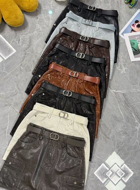 时尚洋气真皮皮裙女2026新款半身裙显瘦百搭A字裙包臀裙