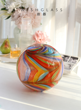 琉璃摆件彩虹星球现代简约