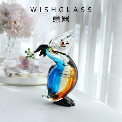 意器琉璃摆件鹈鹕桌面玄关柜
