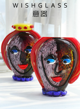 琉璃摆件穆拉诺人脸个性艺术品