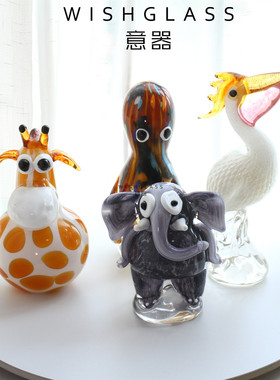 琉璃孤品摆件可爱动物合集