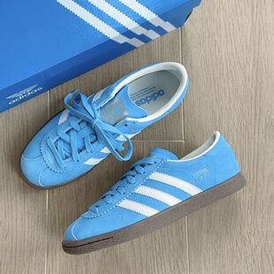 adidas阿迪达斯T头三叶草蓝色休闲板鞋男女通用轻质运动鞋JR6345