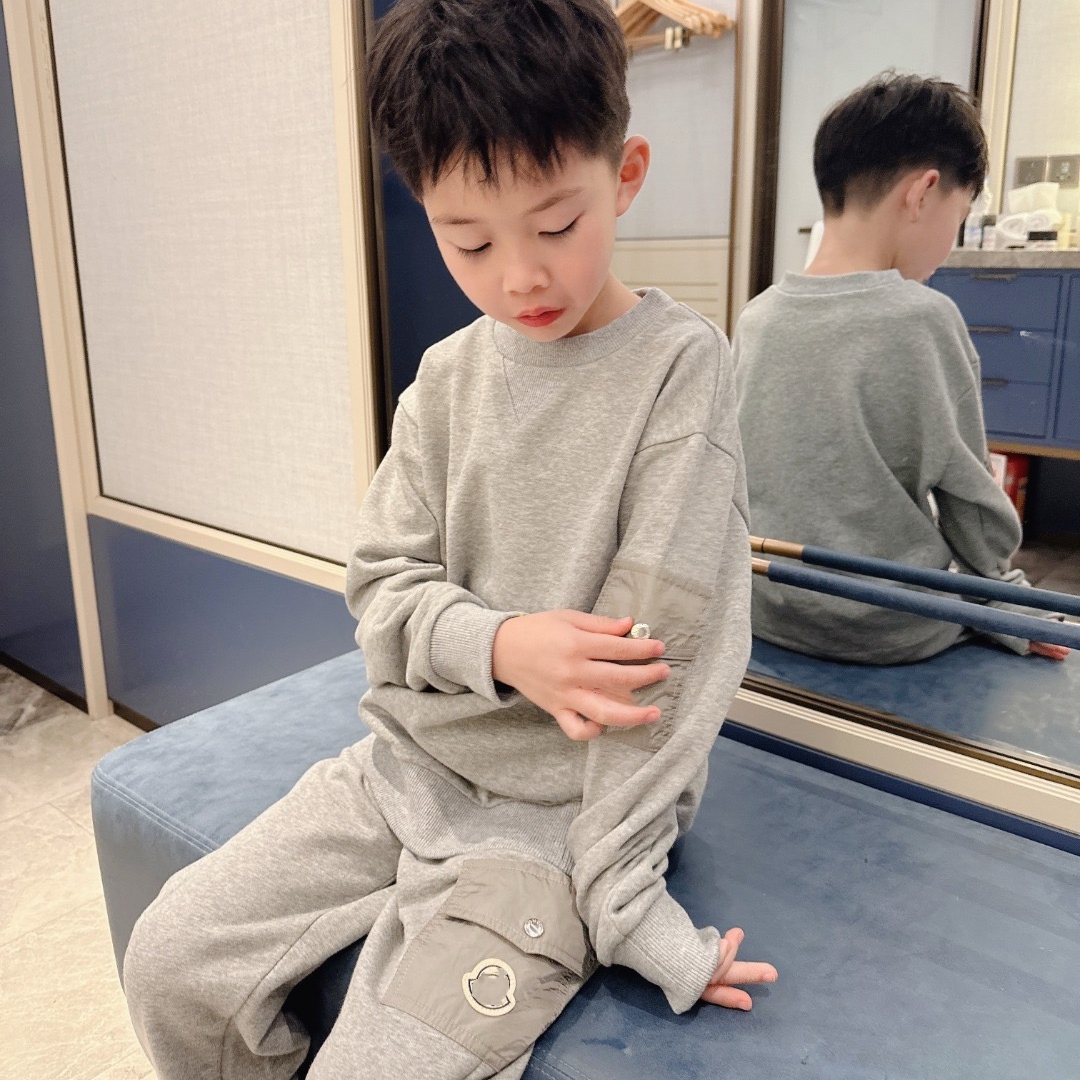 侧口袋休闲卫衣裤两件套装