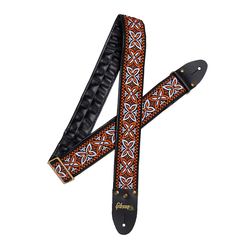 gibson美式刺绣编织软皮吉他背带