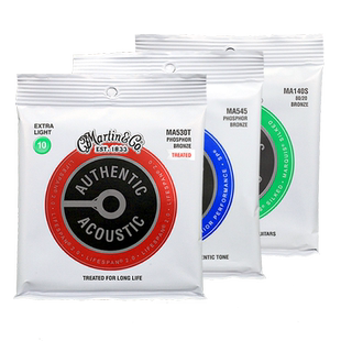 Martin马丁 新款MSP4100民谣吉他弦 MA540木吉他12-54琴弦 三套装