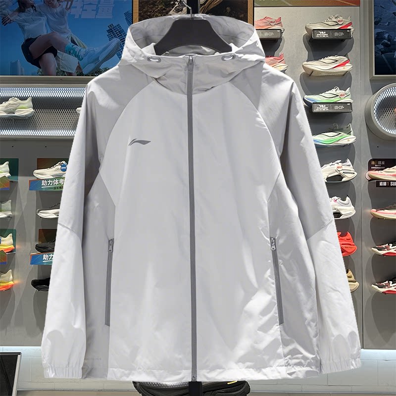 李宁运动风衣男子2026春季新款团购系列防泼水连帽外套AFDW809