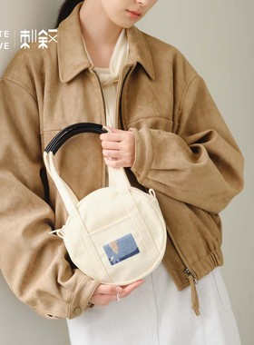 Teto Reve刺叙 设计师款气质帆布包精致通勤松弛感圆形托特包