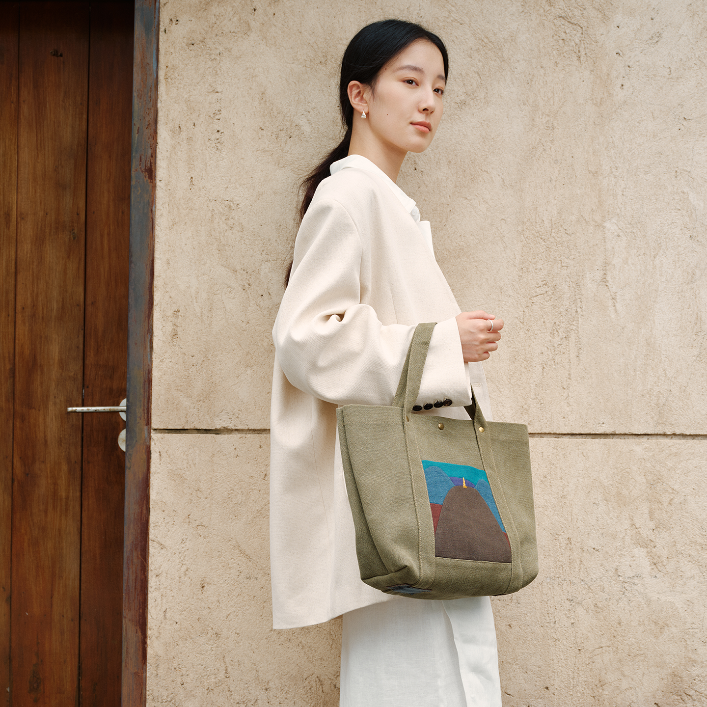 TetoReve刺叙复古设计感帆布包