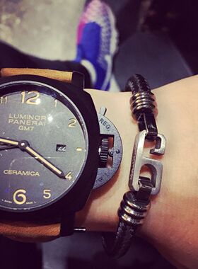 港风ins余文乐同款救生绳硅胶数字66顺男女转运钛钢手链情侣手环