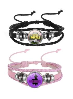 游戏周边堡垒之夜标志编织手镯手环欧美朋克个性手带小礼品