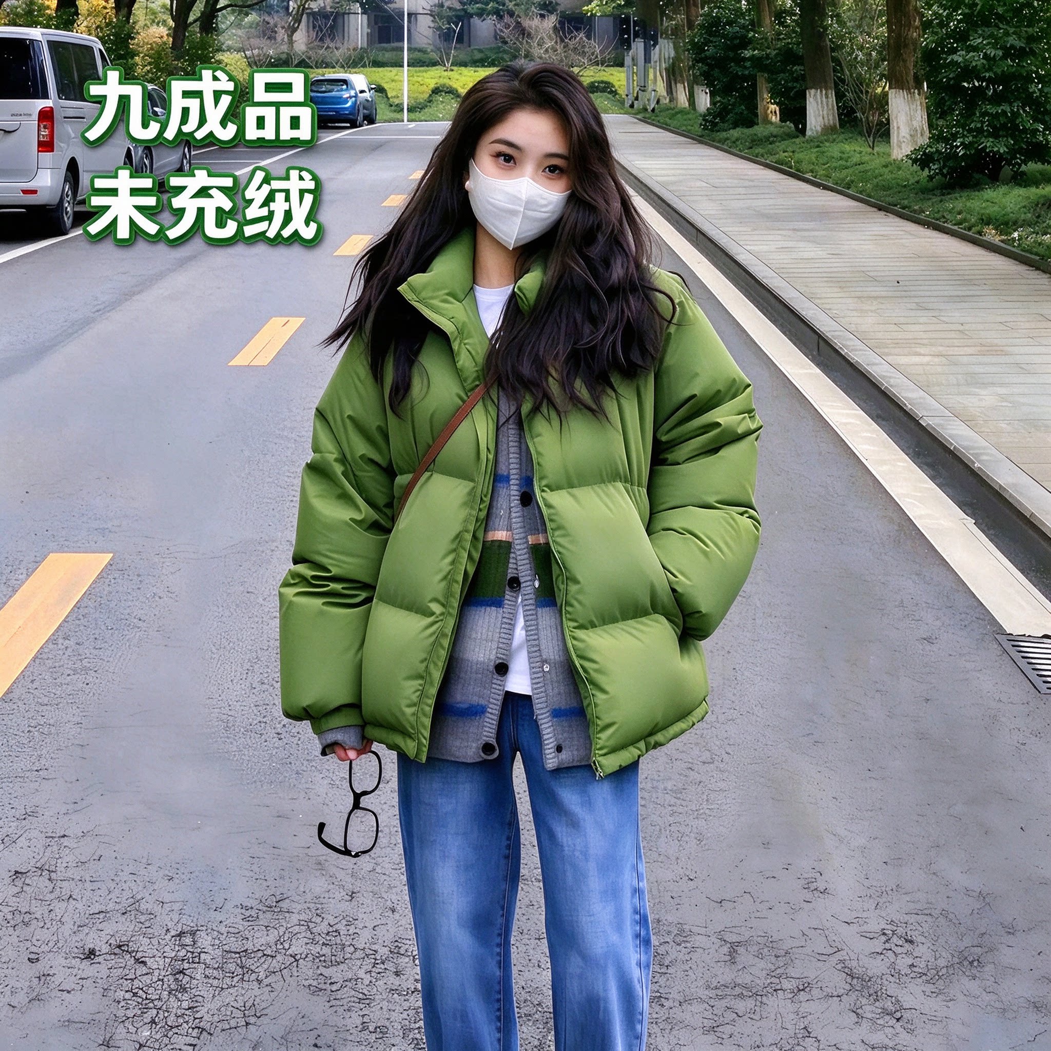 女装简约立领羽绒服九成品外壳半成品面包款翻新定制加工衣皮订做