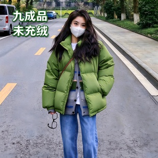 女装简约立领羽绒服九成品外壳半成品面包款翻新定制加工衣皮订做