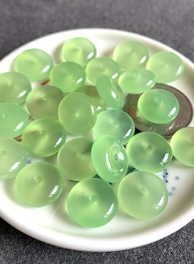 葡萄绿玛瑙平安扣吊坠玉髓水泡圈