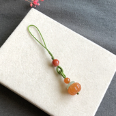 原创手工天然玉石手机挂件和田玉兰花汉服押襟岫玉脚丫钥匙扣挂饰