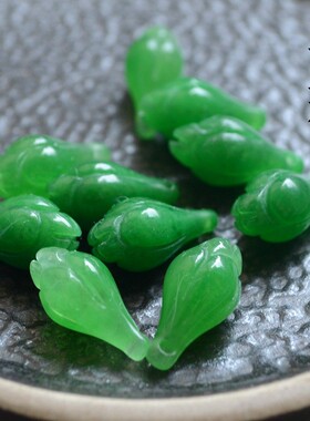 翡翠干青玉兰花吊坠玉石项坠吊饰