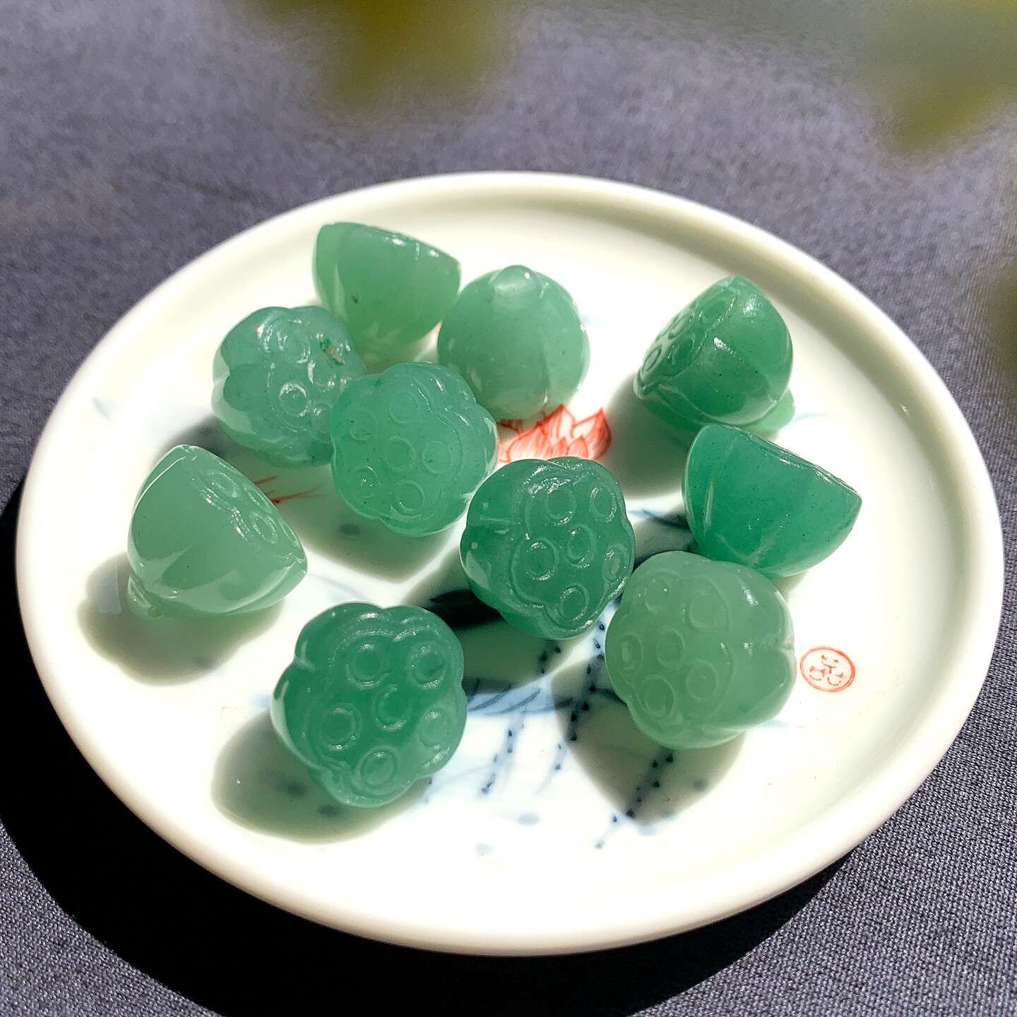 天然东陵玉莲蓬吊坠水晶玉石莲子散珠 diy首饰品配件手链项链配饰