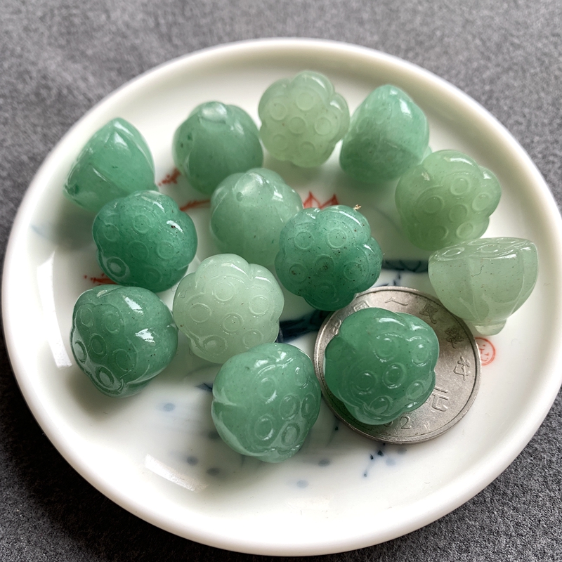 天然东陵玉莲蓬吊坠diy饰品配件
