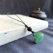 新品 天然绿东陵玉莲蓬手机链挂件玉石莲子钥匙扣旗袍押襟包挂饰品