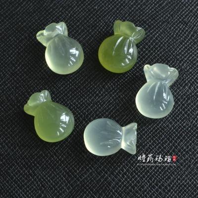 天然岫玉福袋吊坠挂件玉钱袋项坠