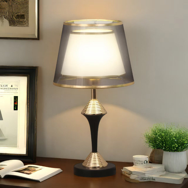 烨上轻奢风台灯床头卧室灯房间黑金高级感温馨调光遥控节能创意
