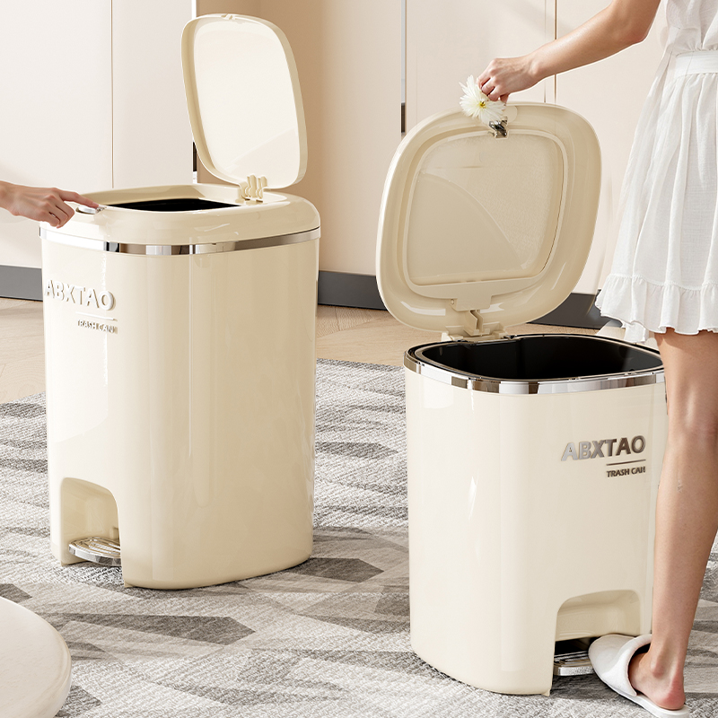 垃圾桶家用客厅卫生间厕所专用带盖卧室厨房脚踏方形大号2025新款