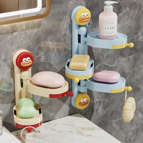 吸盘旋转肥皂盒壁挂式免打孔