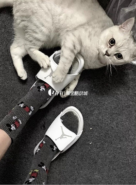 Air Jordan Hydro6 AJ6夏季黑白男女魔术贴运动拖鞋881473 881474