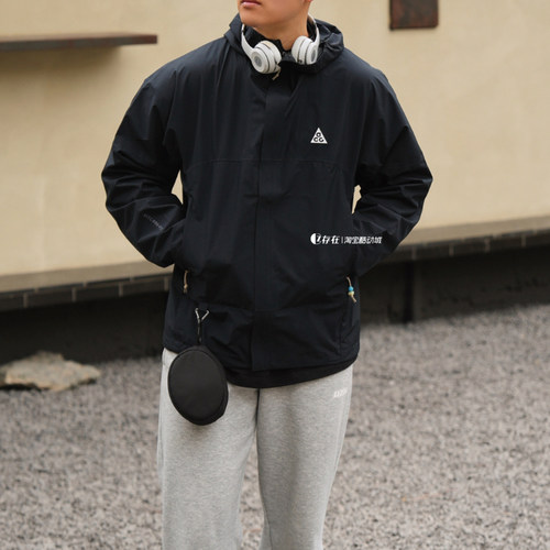 NIKE/耐克ACG系列情侣黑色户外连帽防风运动休闲冲锋衣DV9416-010