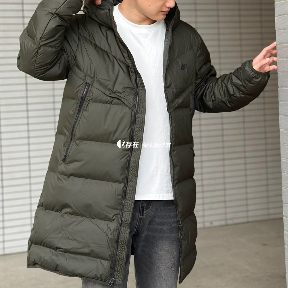 NIKE/耐克风行者加厚保暖中长款防寒连帽运动羽绒服DV1134-355