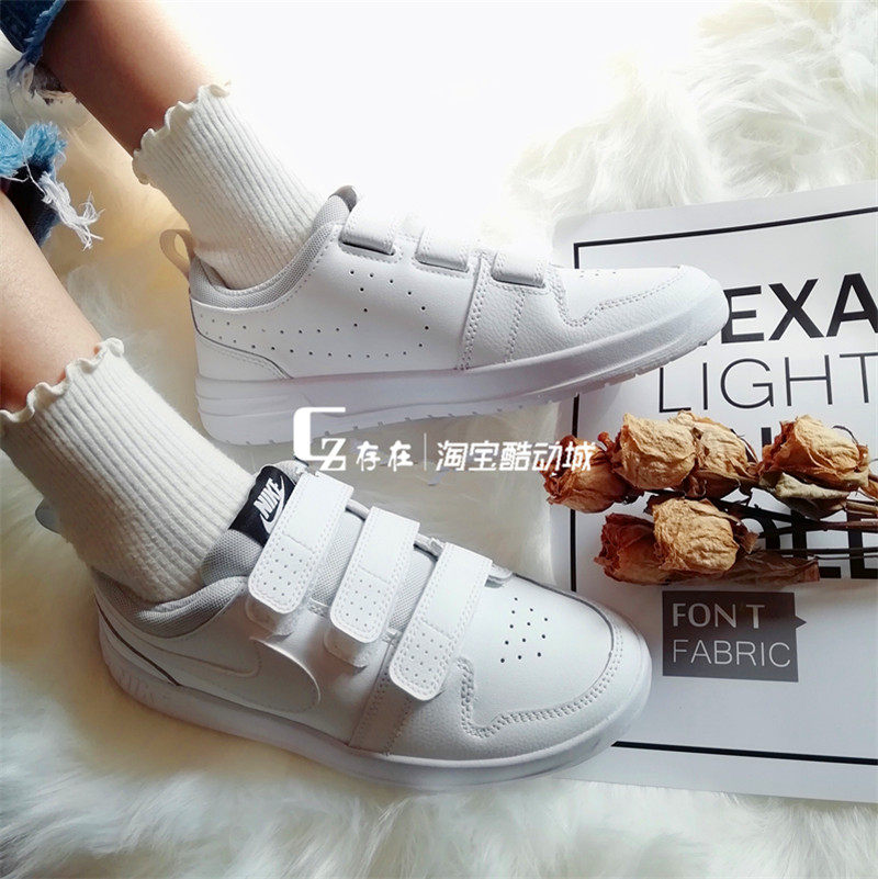 Nike/耐克 Pico 女神网红魔术贴纯白复古板鞋小白鞋CJ7199 AR4164