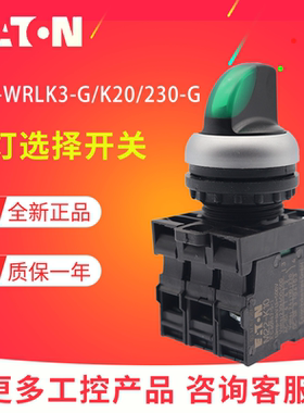 伊顿自锁带灯选择开关M22-WRLK(3)-G R Y W B+支架+触点+LED灯