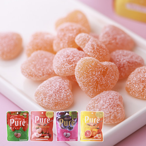 Pure心形果汁夹心软糖果