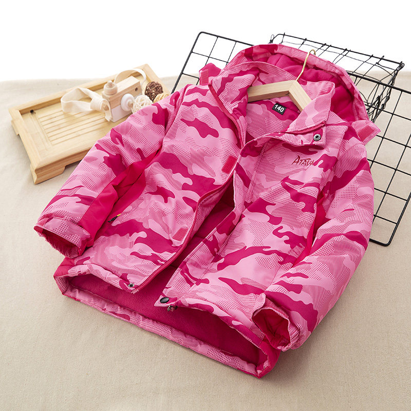 女童外套加绒加厚2023新款中大童中长款棉服男孩冬装派克服洋气潮