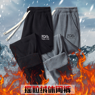 GILE男童颗粒绒裤子中大童长裤秋冬儿童装加绒休闲运动卫裤双面绒