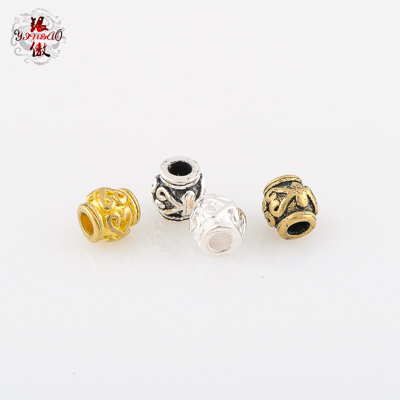银傲 复古黄铜心形隔珠子弟珠桶珠 藏式菩提子DIY配件文玩配饰图片