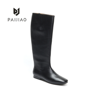 气质高筒靴女XC1110 长筒靴法式 方头羊皮一脚蹬百搭显瘦2025爆款