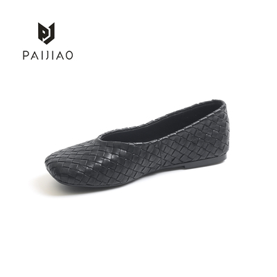 排角方头编织瓢鞋透气时尚不过时