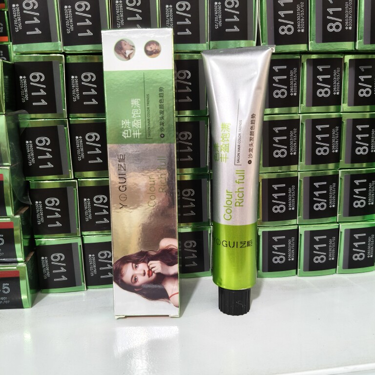 浩鑫染膏艺柜潮彩染发膏植物染发剂理发店健康染发专用批发色号全