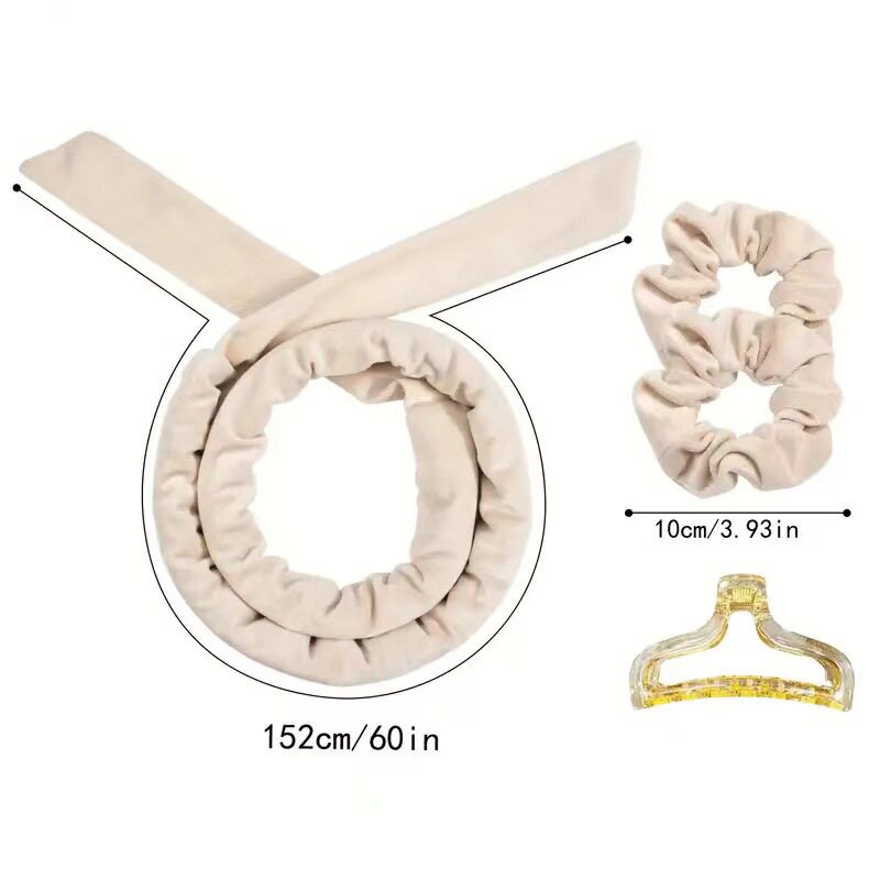 欧美热销蝴蝶结卷发带超柔荷兰绒绒布卷发棒无热睡眠盘发组合套装